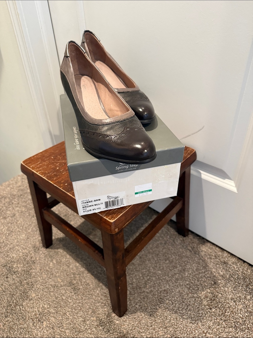 Spring Step Tambe Brown Multi Leather Pumps Size 41 US 9.5-10